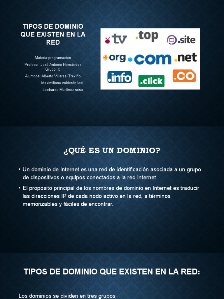 Actividad 3. Tipos de Dominio | PDF | Nombre de dominio | Estándares de ...