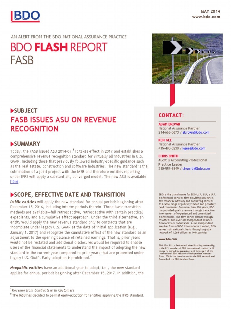 Bdo Fasb Report May 2014 | PDF | Financial Accounting Standards Board ...