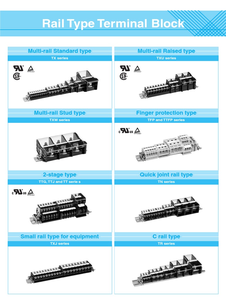 Rail Type Terminal Block Overview | PDF | Wire | Screw