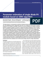 Parameter Estimation of Single Diode PV Module Based On GWO Algorithm