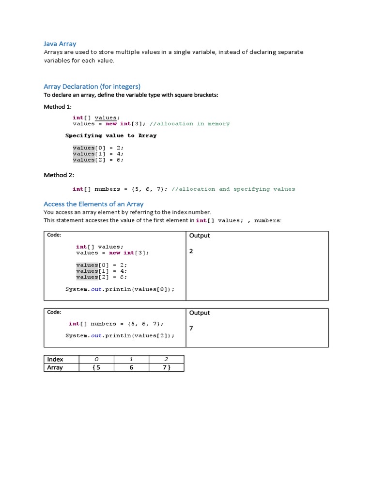 Array Java | PDF