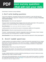 Guidelines for Writing Effective Surveys | PDF | Survey Methodology ...