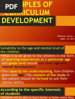 Principles of Curriculum Development 