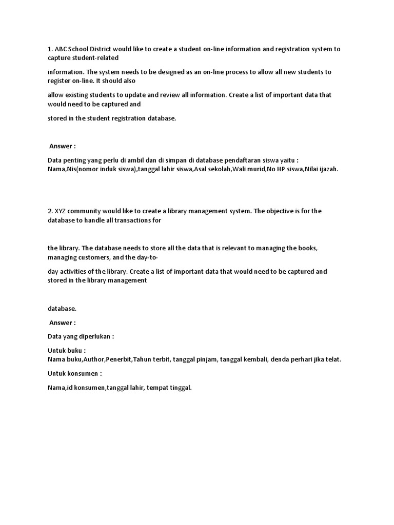 Student and Library Database Needs | PDF