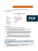 RPP Kelas 2 Tunagrahita Tema 1 Sub Tema 1 Pembelajaran 1