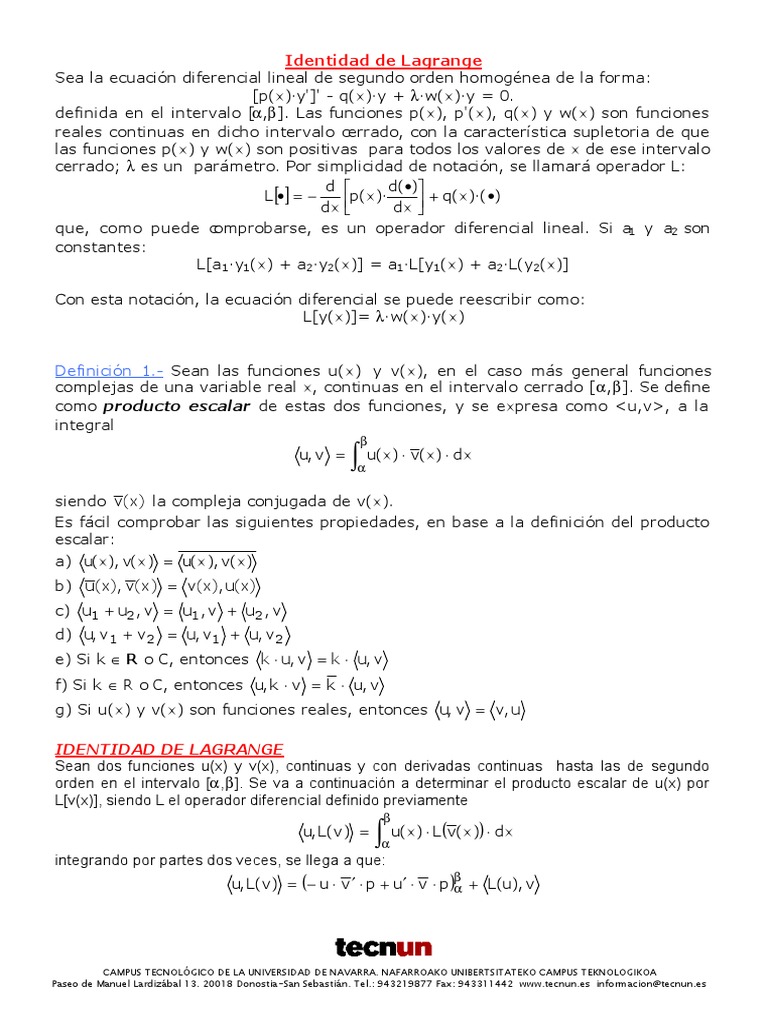 1 1 Identidad De Lagrange Valores Propios Y Vectores Propios Relaciones Matematicas