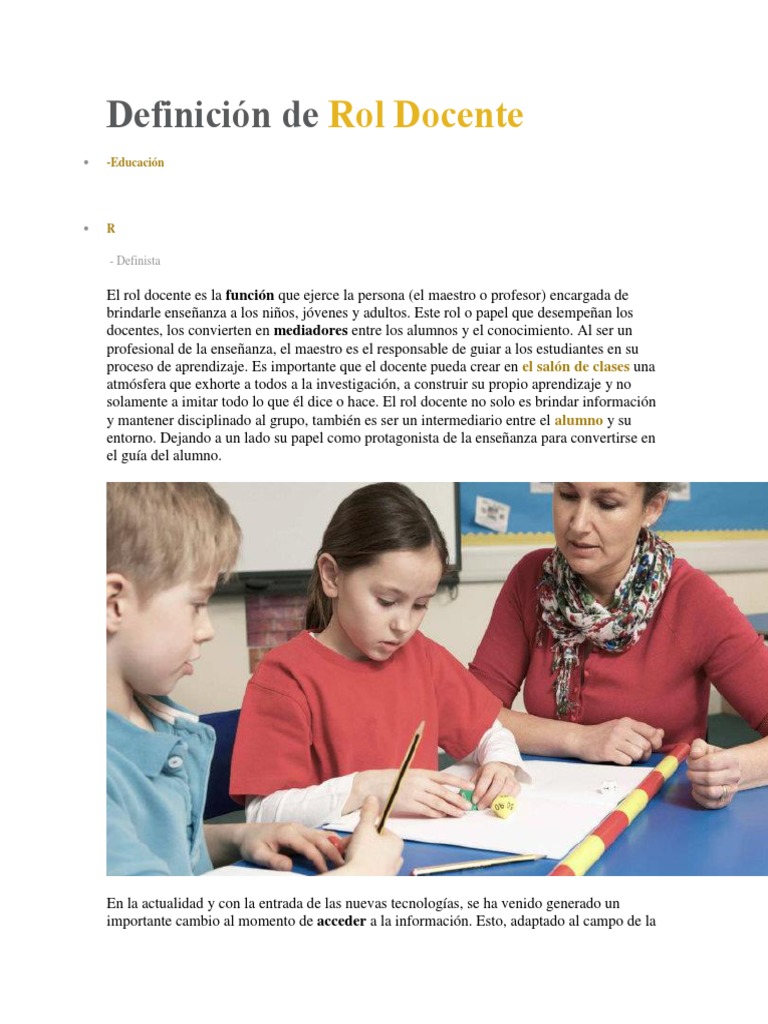 El Rol Docente en la Educación Actual | PDF | Maestros | Aprendizaje