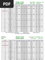 Markaz Prayer Calender 2019