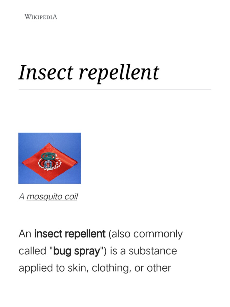 Insect Repellent Wikipedia PDF Plants Nature