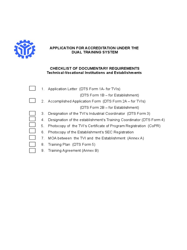 DTS Accreditation Application Guide | PDF | Vocational Education | Business