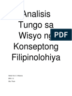 Analisis Tungo Sa Wisyo NG Konseptong Filipinolohiya
