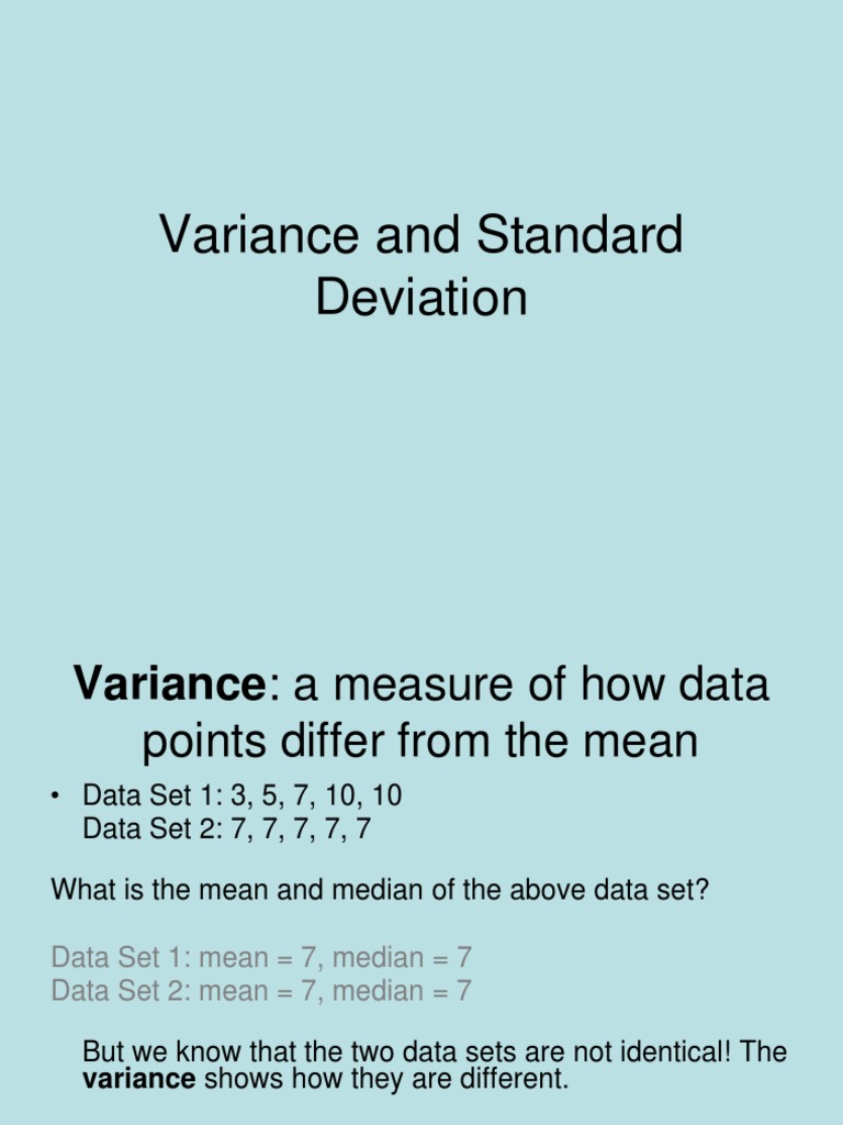 Variance | PDF | Variance | Mean