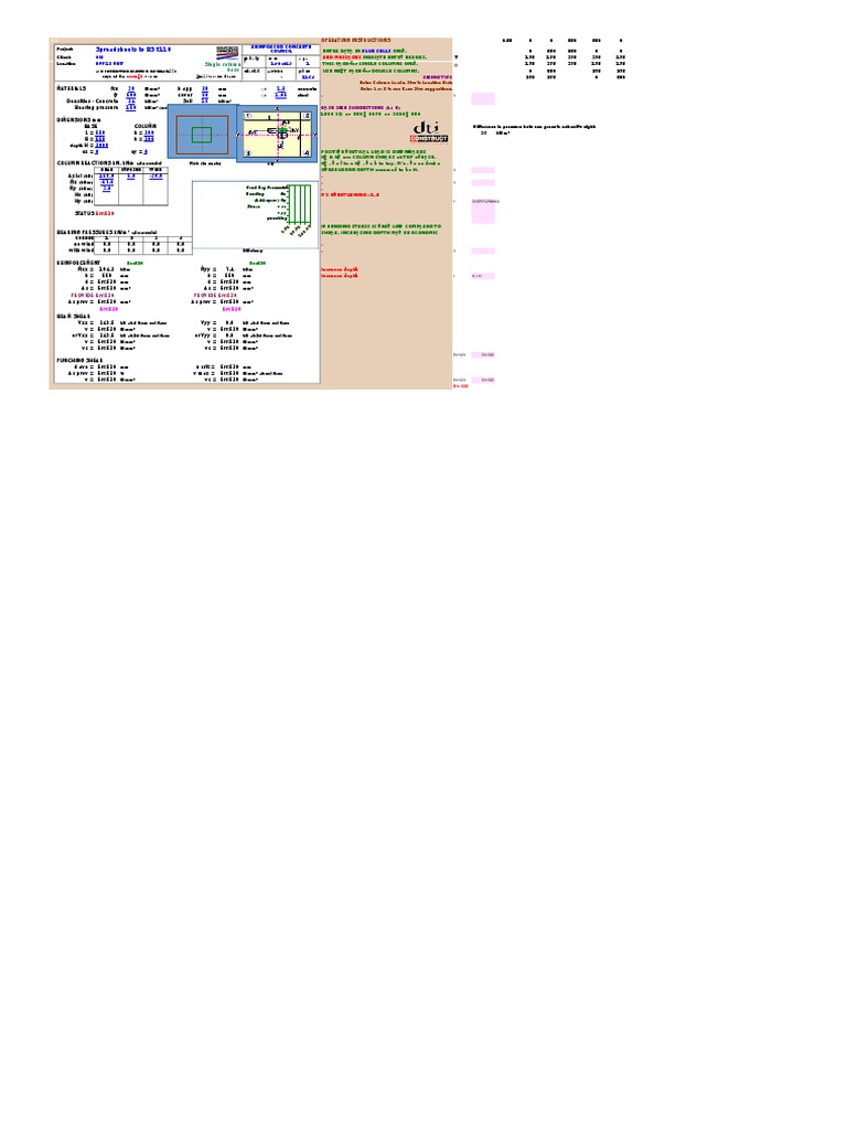 Spreadsheets To BS 8110: Single Column Base | PDF | Bending | Beam ...