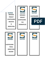 Scaffolders Id Card & Certificate Merakes Project Scaffolding Register & Inspection Merakes Project Scaffolding File Dismantled