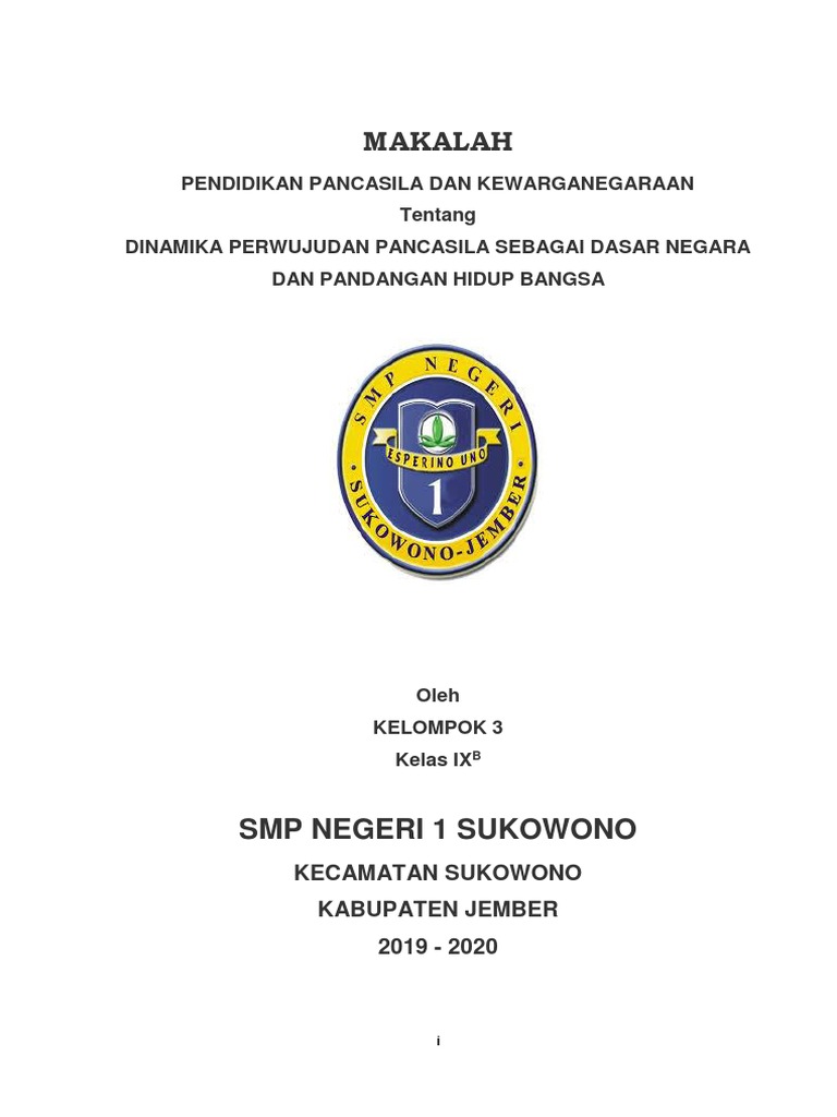 Makalah Dinamika Perwujudan Pancasila Sebagai Dasar Negara