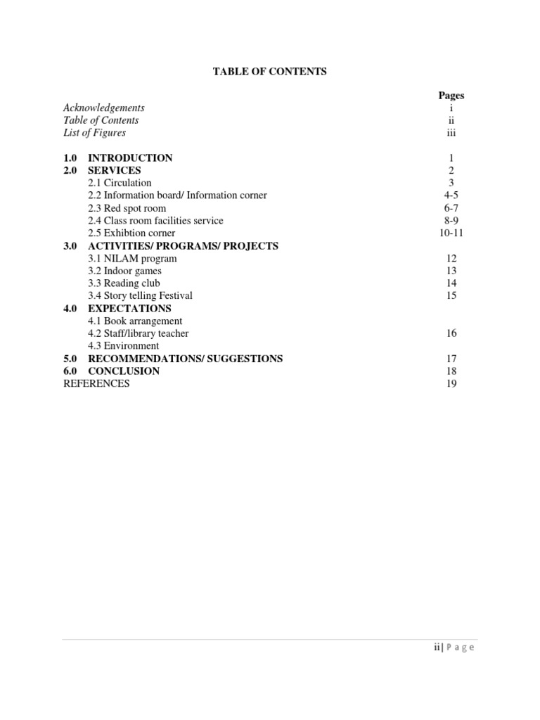Example of Table Content | PDF