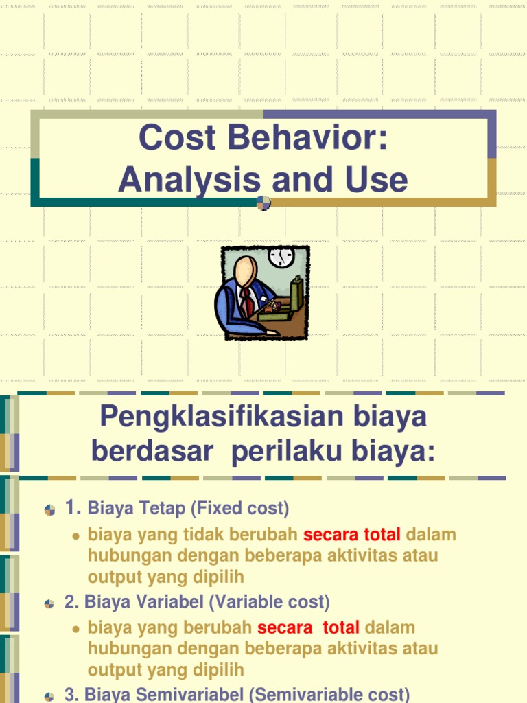 Cost Behavior Analysis and Use PDF Management Accounting Business