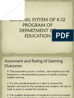 Grading System of K-12 Program of Department of Education