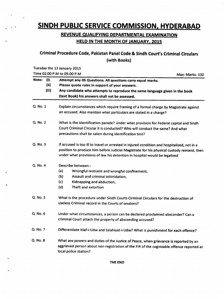 SPSC Past Papers PDF | PDF
