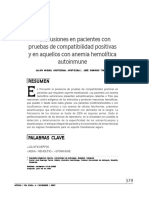 Transfusiones en Pacientes Con Pruebas de Compatibilidad Positivas y en Aquellos Con Anemia Hemolítica Autoinmune