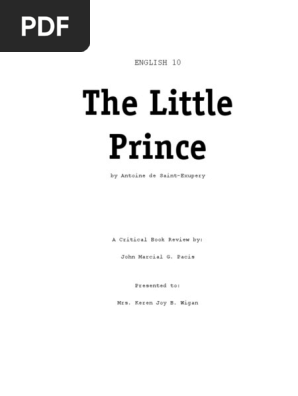 The Little Prince Book Review
