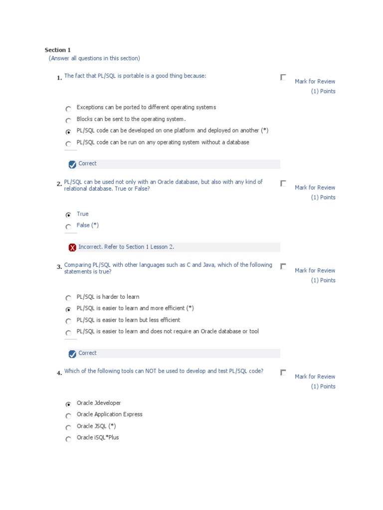PL/SQL Quiz for Oracle Developers | PDF | Pl/Sql | Variable (Computer ...