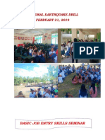 National Earthquake Drill FEBRUARY 21, 2019: Basic Job Entry Skills Seminar