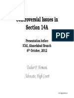 Controversial Issues in Section 14A: Tushar P. Hemani, Advocate, High Court