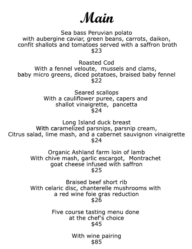Fine Dining Seafood and Meat Dishes | PDF