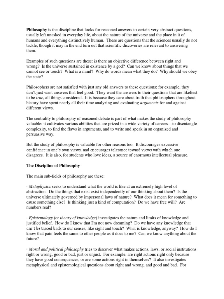 Understanding the Nature of Philosophy | PDF | Postmodernism ...