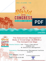 Wc16 a09 the Subcontract Management Body of Knowledge the Competitive Edge