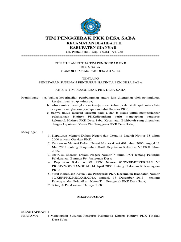 Contoh Sk Pkk – Beinyu.com