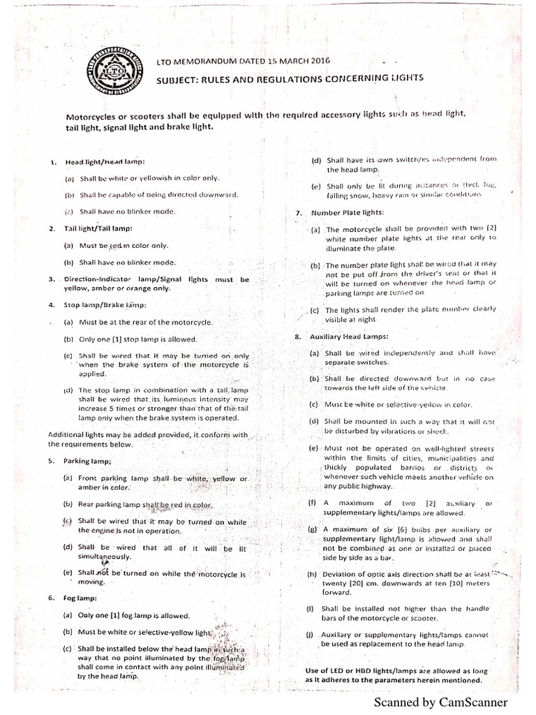 Lto Led Lights Memo PDF