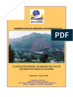 Zonificación de amenaza por movimientos en masa en Colombia