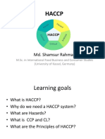 Haccp: Md. Shamsur Rahman