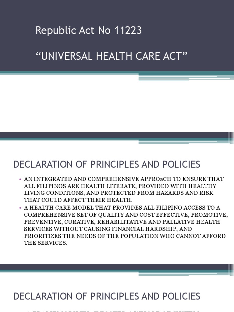 Republic Act No 11223 | PDF | Health Care | Economics Of Service  