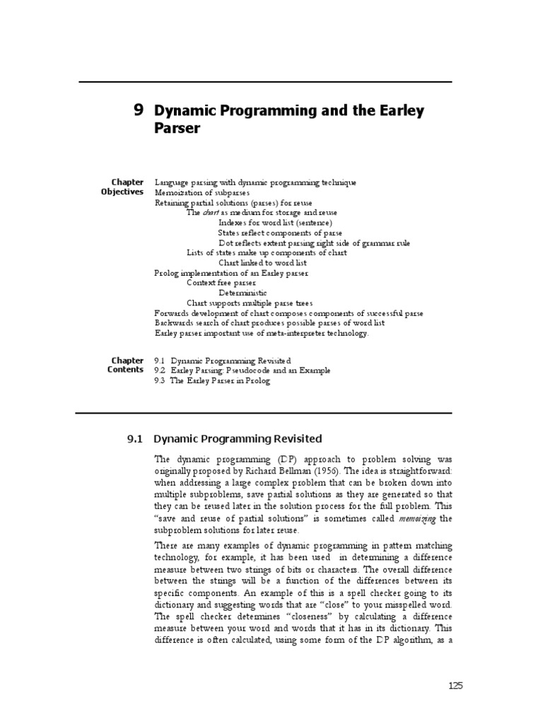 CH9 - Dynamic Programming and The Earley Parser | PDF | Parsing ...
