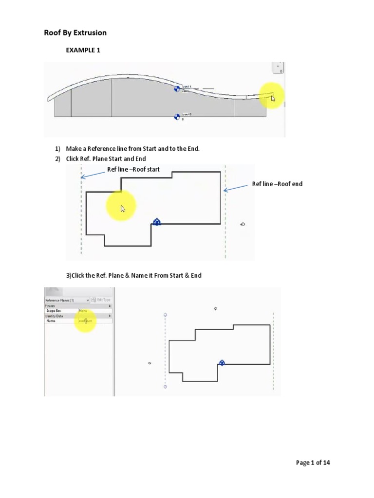 Roof Creation by Extrusion in Revit | PDF | Extrusion | Engineering