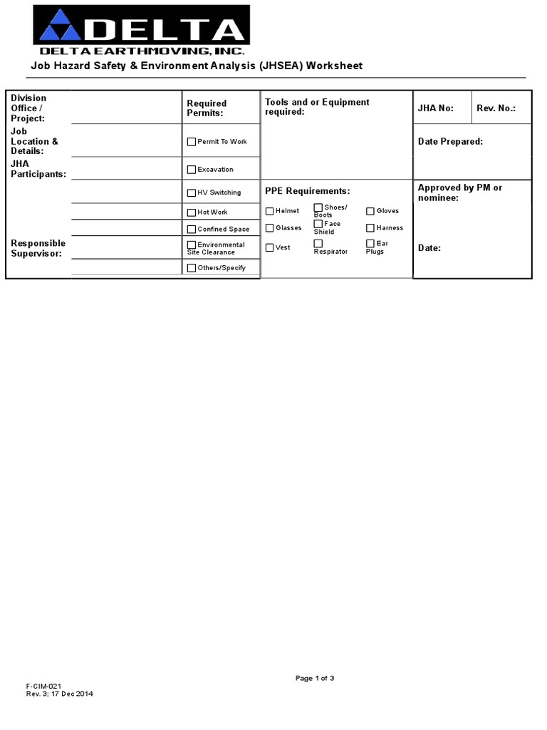 Job Hazard Analysis | PDF | Personal Protective Equipment | Safety