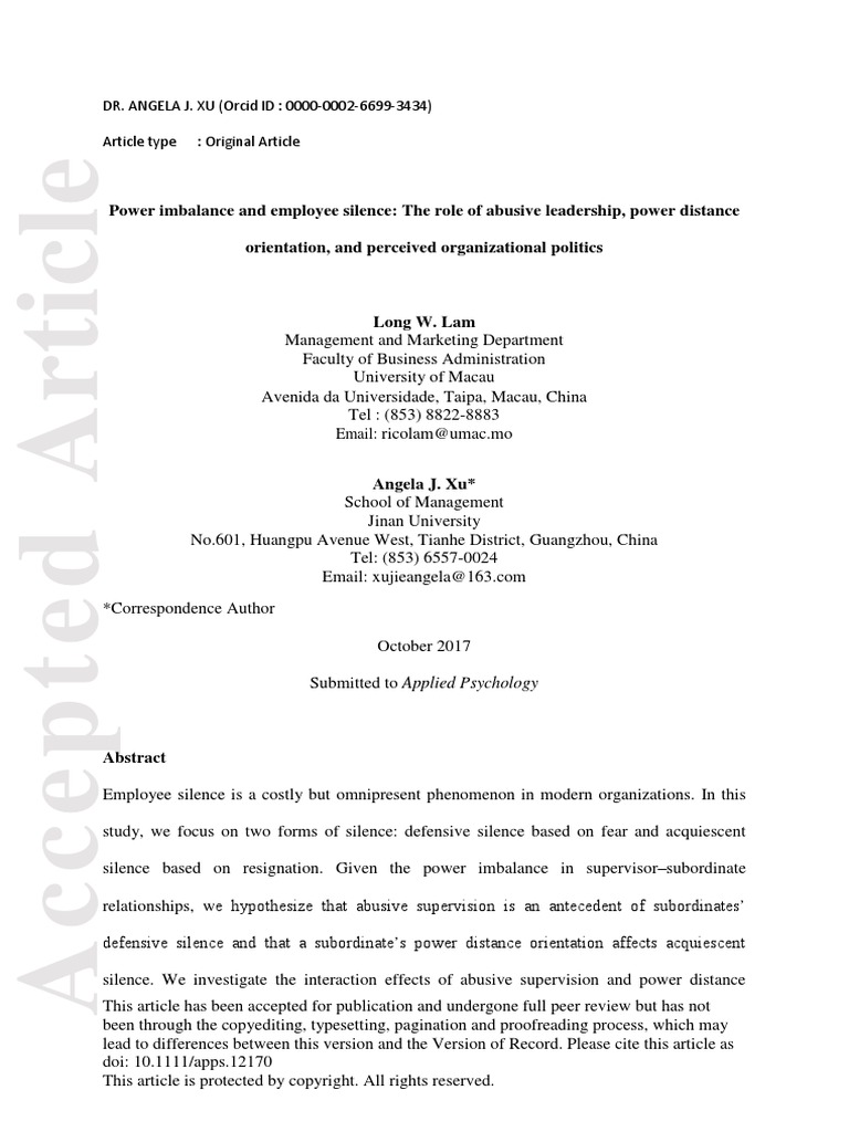 Lam 2018 | PDF | Leadership | P Value