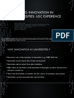 Driving Innovation in Universities: Usc Experience: Danilo B. Largo, PHD