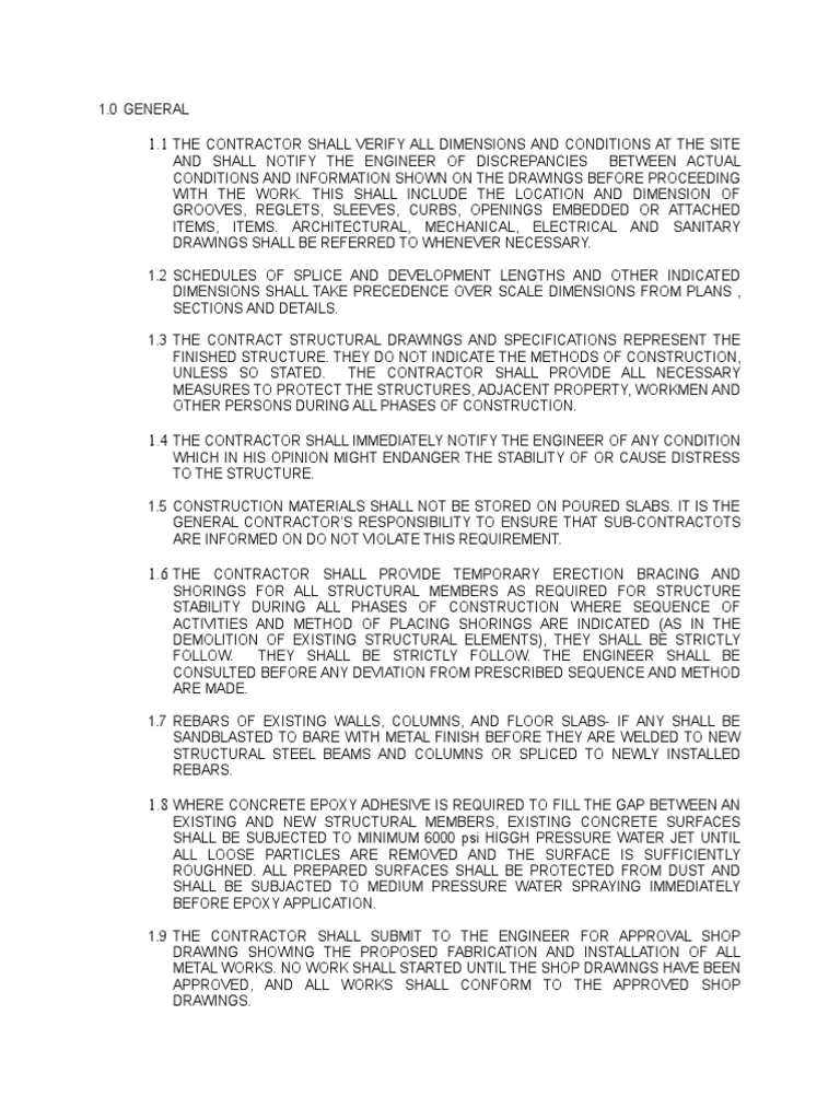 General Notes 2 | PDF | Structural Steel | Concrete