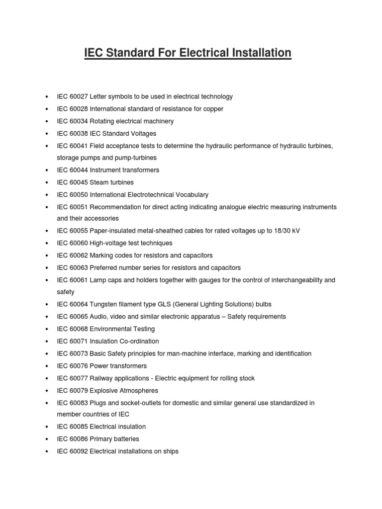 Iec Standard For Electrical Installation Pdf Photovoltaics