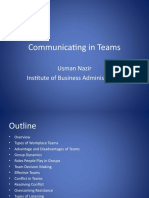 Communicating in Teams: Usman Nazir Institute of Business Administration