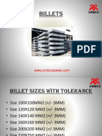 Billet Sizes with Tolerance