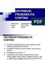 Distribusi Probabilita Kontinu: Matakuliah: Kodej0204/Statistik Ekonomi Tahun: Tahun 2007 Versi: Revisi