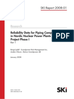 Reliability Data For Piping Components in NOrdic Nuclear Poewr Plants - Phase I PDF