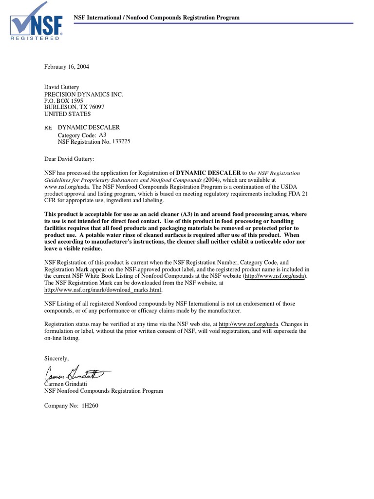 DD NSF Approval Letter PDF