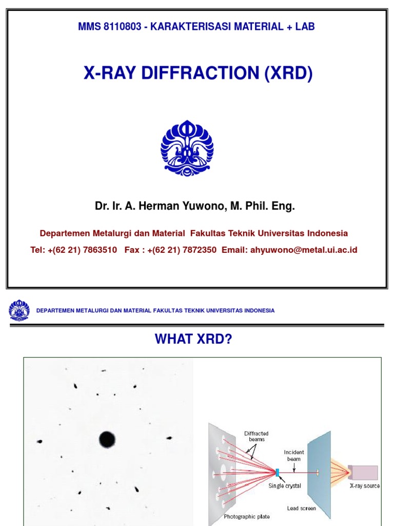 XRD Kuliah Anorganik Advance | PDF | X Ray Crystallography | Wavelength