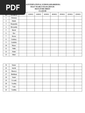 Signature Sheet